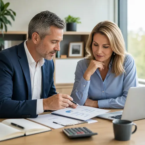 Generated editorial image for an article about financial advisor SEO and careful client trust building.