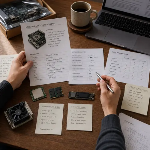 Generated editorial image showing hardware specs and supplier comparison notes