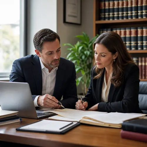 Generated editorial image for an article about law firm SEO and professional legal marketing review.