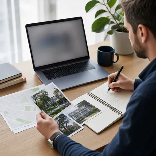 SEO for Realtors: How to Get Leads Without Buying Them from Zillow 2 Generated editorial image of a realtor reviewing local property notes while planning SEO lead generation.