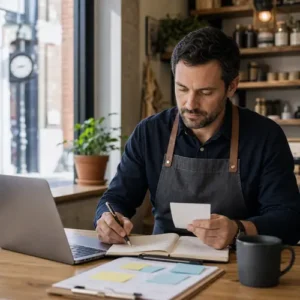 Generated editorial image for an article about small-business SEO, local trust, and buyer-intent visibility.