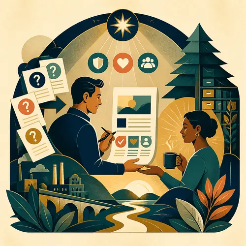 Illustration of customer questions becoming useful trusted content that lasts over time