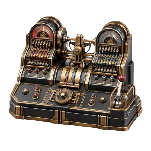 Art Deco industrial console representing Polylang translation relationship auditing and guarded maintenance