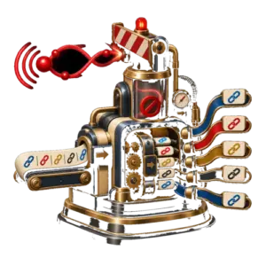 Art Deco machine stopping a ping signal while separating additional URL paths.