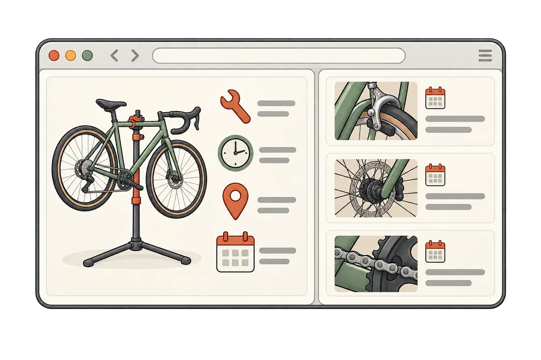 One bicycle workshop website contains service information and a collection of repair articles.